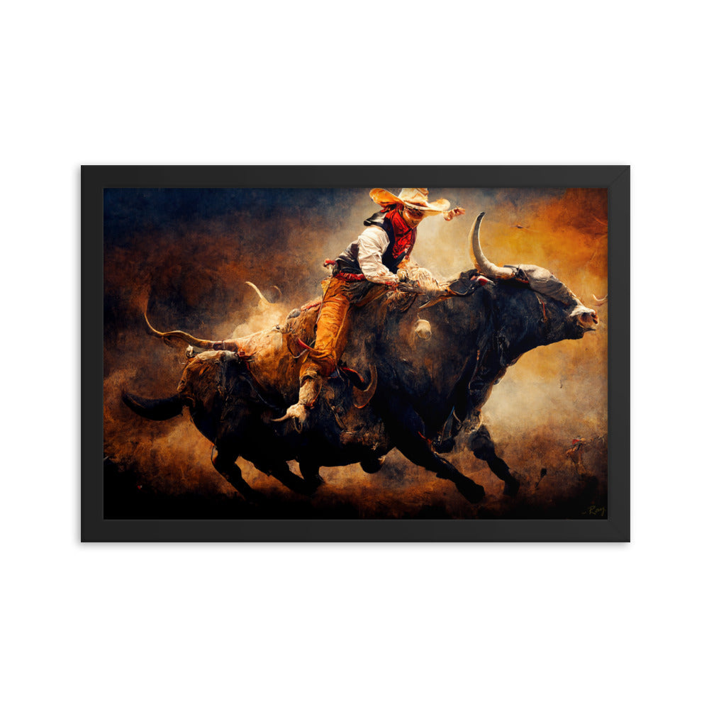 Blazing Bull ~Framed Poster