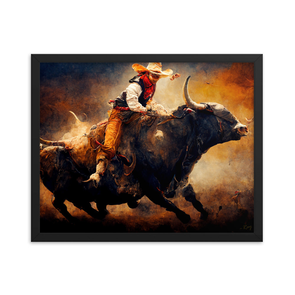 Blazing Bull ~Framed Poster