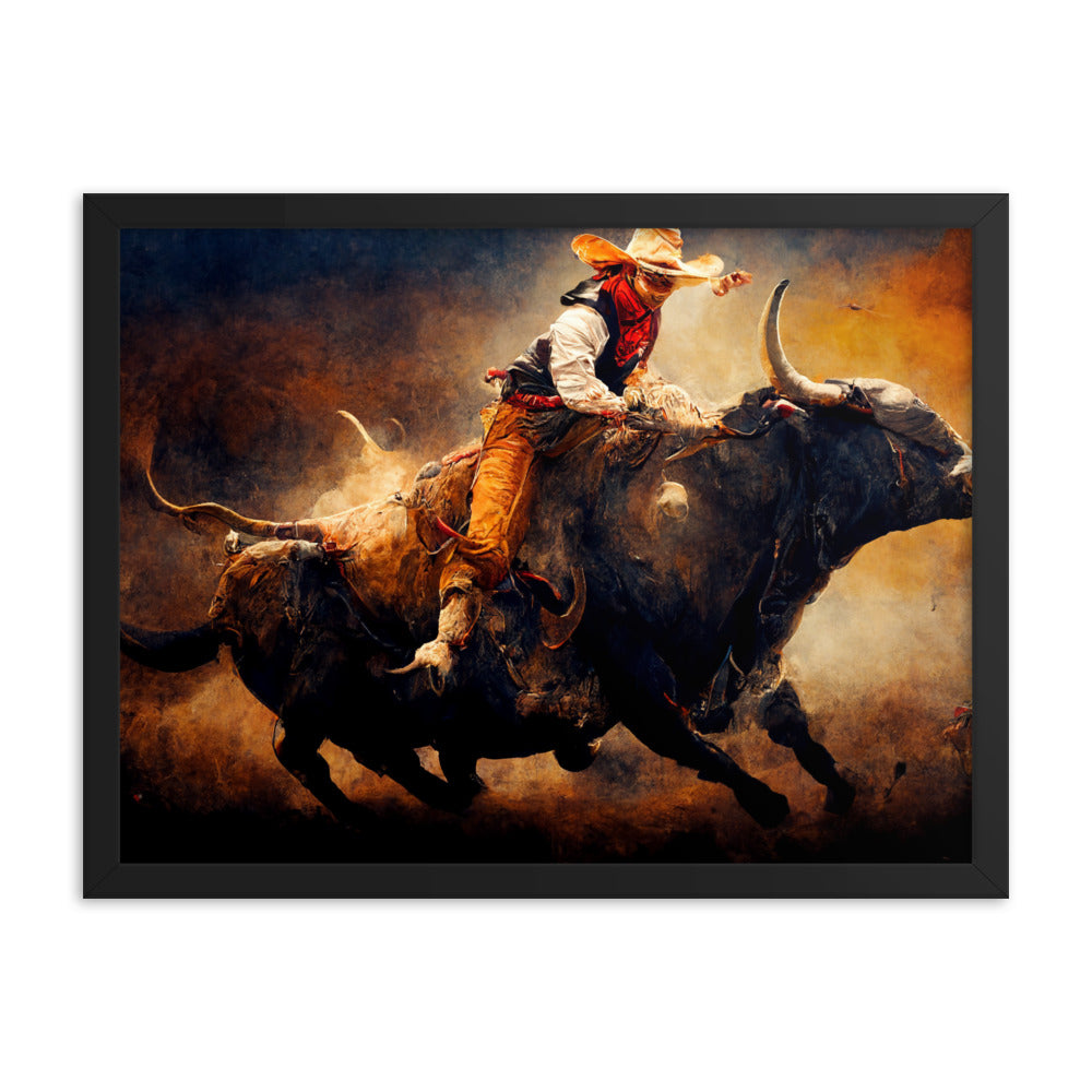 Blazing Bull ~Framed Poster