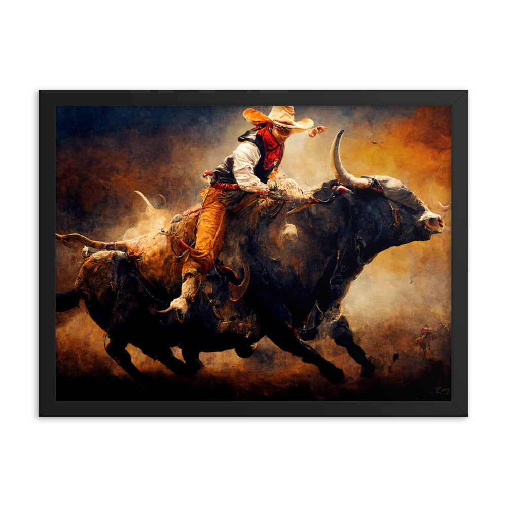 Blazing Bull ~Framed Poster