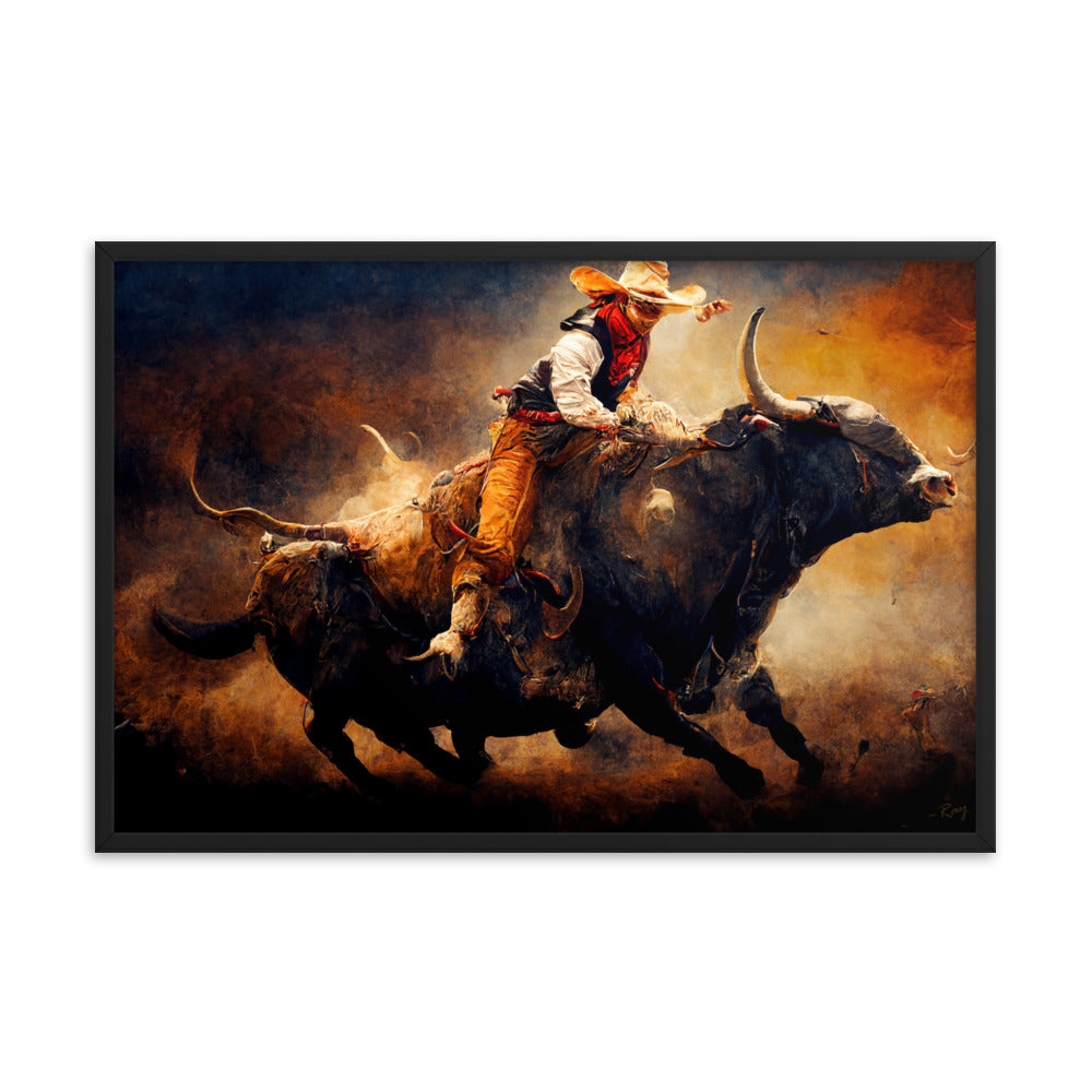 Blazing Bull ~Framed Poster