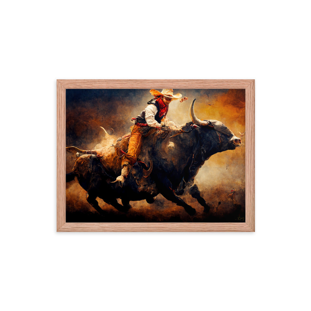 Blazing Bull ~Framed Poster