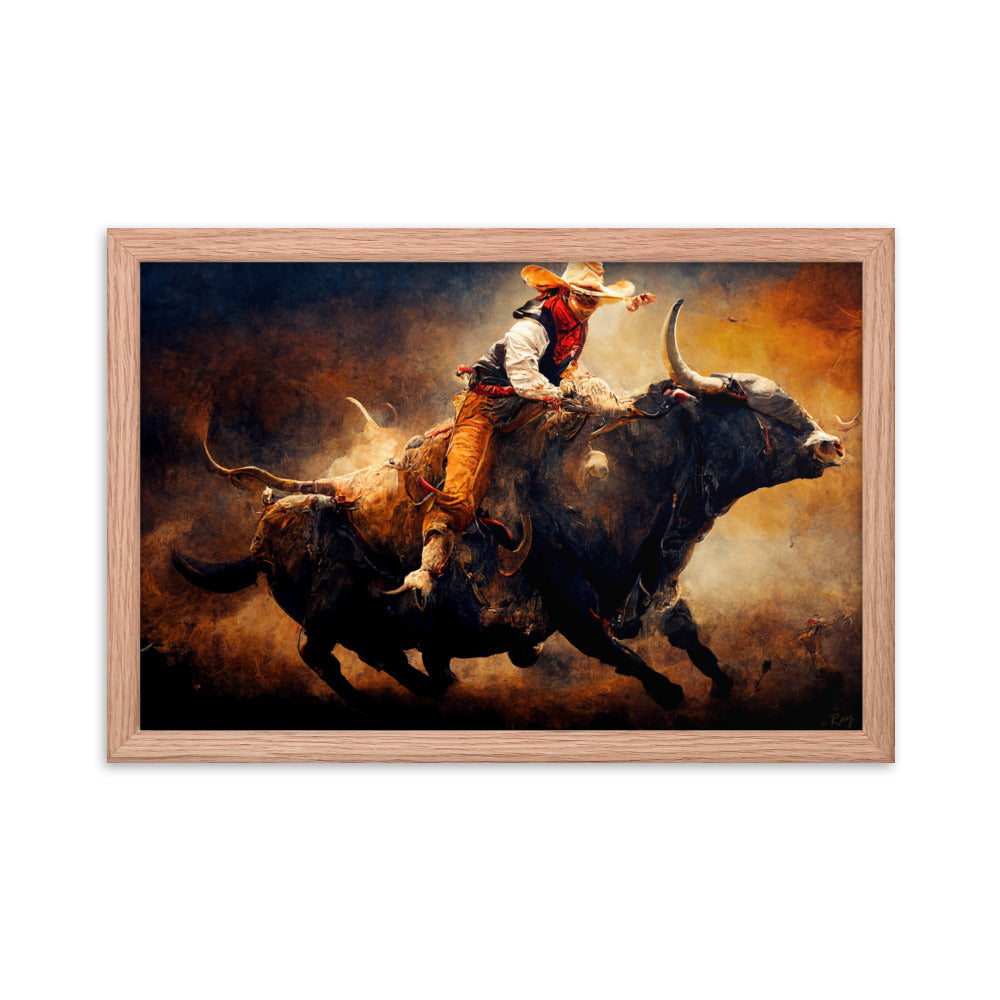 Blazing Bull ~Framed Poster