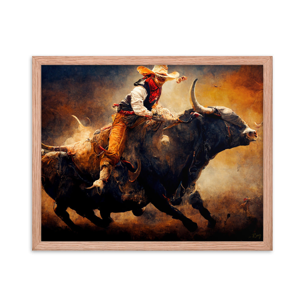 Blazing Bull ~Framed Poster