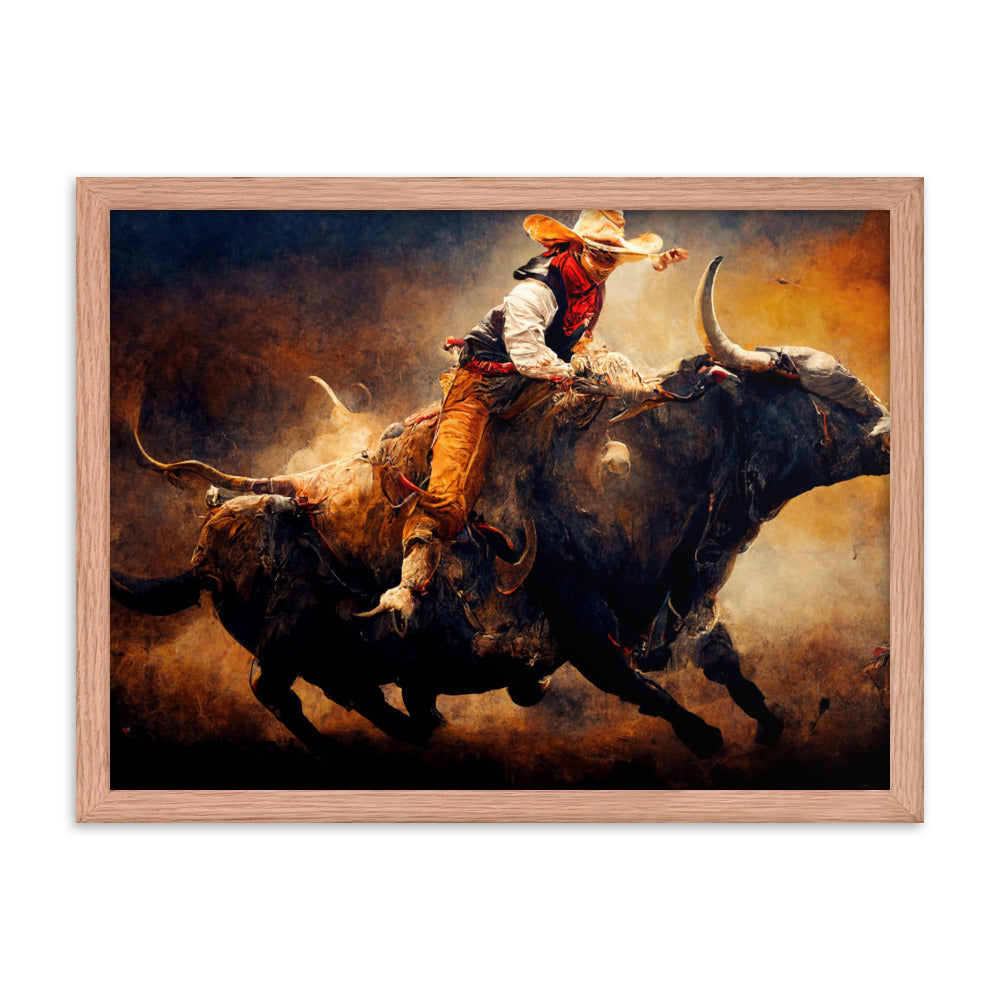 Blazing Bull ~Framed Poster