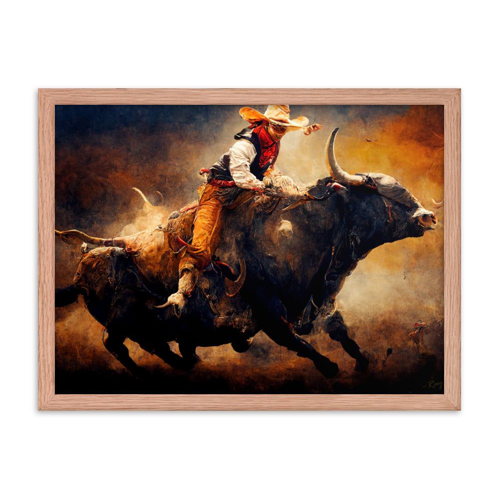 Blazing Bull ~Framed Poster