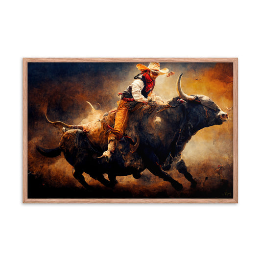 Blazing Bull ~Framed Poster