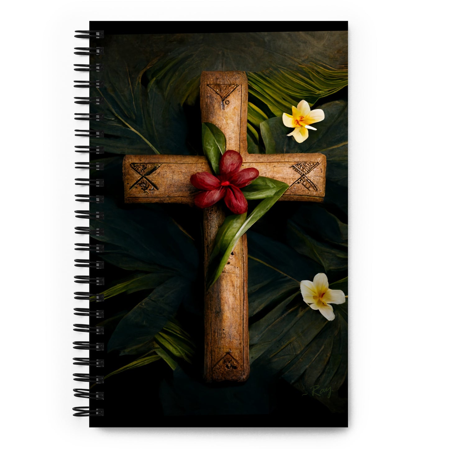 The Cross: Palm Leaf & Plumeria